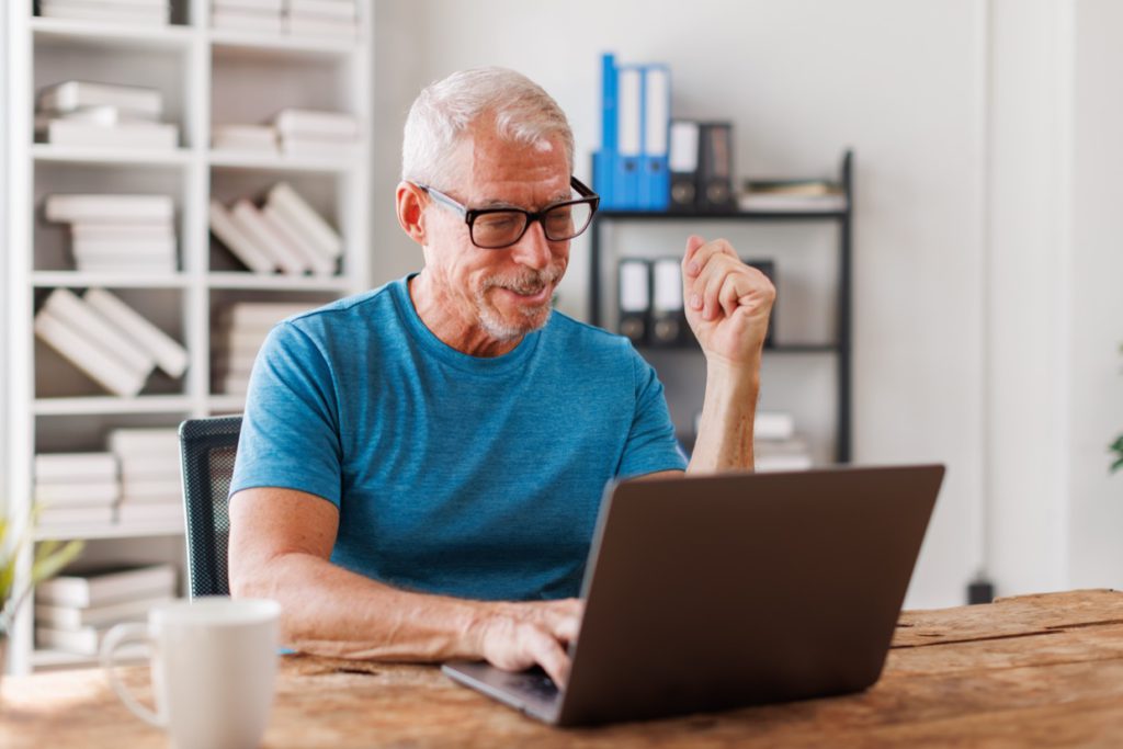 man testing for accessibility