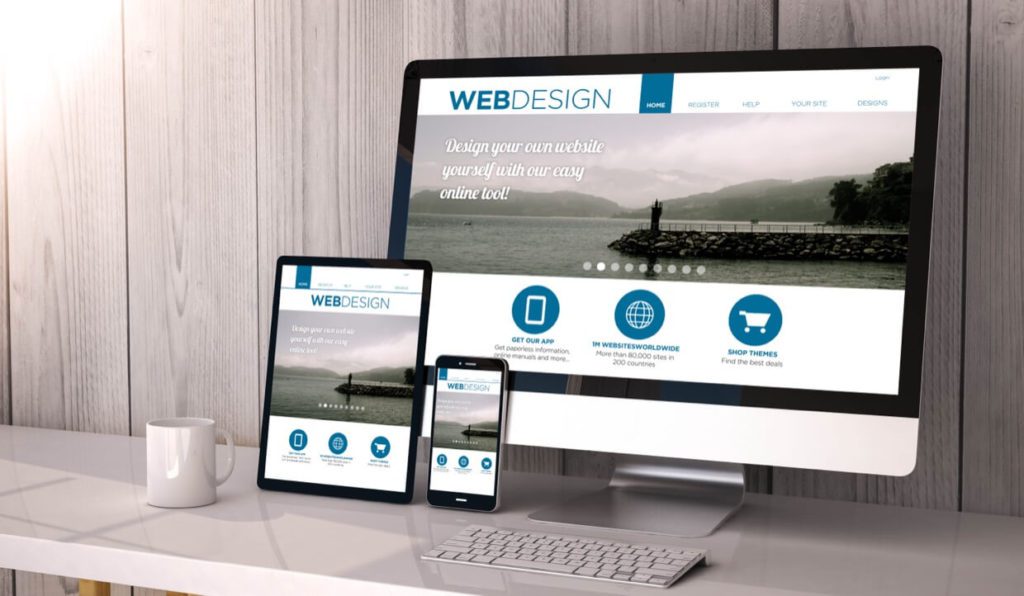 ecommerce web design on multiple displays and devices