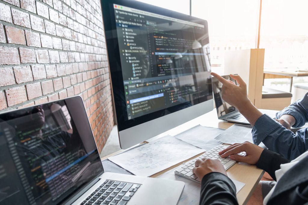 screen displaying website code
